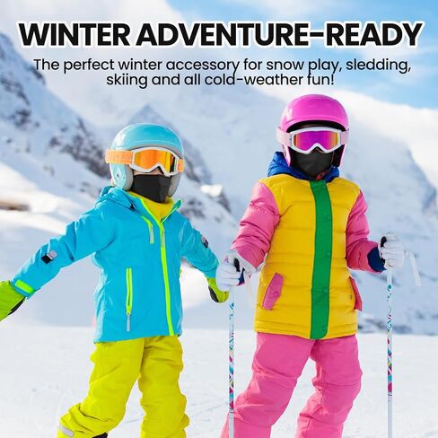 Kids Balaclava Ski Mask&Neck Gaiter Winter for Boys&Girls,Fleece Windproof Neck Warmer for Skiing Cycling Hiking in Kuwait