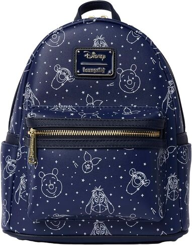 Loungefly Winnie the Pooh Navy Mini Backpack Protelation Constellation Print Double Strap Bag in Saudi Arabia