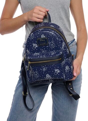 Loungefly Winnie the Pooh Navy Mini Backpack Protelation Constellation Print Double Strap Bag in Saudi Arabia