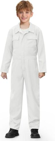 BesserBay Halloween Kids Long Sleeve Coveralls Killer Jumpsuit Flight Suit with Pockets 4-14 Years in Saudi Arabia