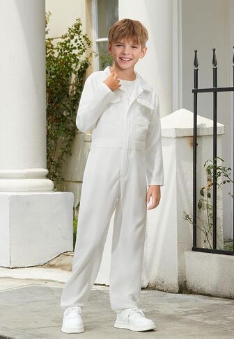 BesserBay Halloween Kids Long Sleeve Coveralls Killer Jumpsuit Flight Suit with Pockets 4-14 Years in Saudi Arabia