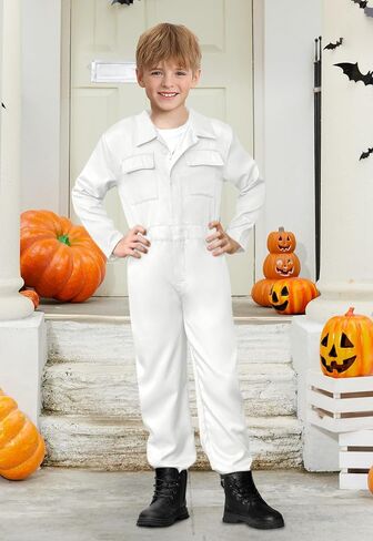 BesserBay Halloween Kids Long Sleeve Coveralls Killer Jumpsuit Flight Suit with Pockets 4-14 Years in Saudi Arabia