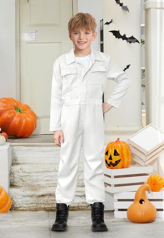 BesserBay Halloween Kids Long Sleeve Coveralls Killer Jumpsuit Flight Suit with Pockets 4-14 Years in Saudi Arabia