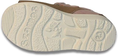 Kids Girls’ Genuine Leather Orthopedic Corrective Sandals – Arch Support Shoes, Ankle Support, for Flat Feet & Overpronation with Adjustable Hook & Loop Straps, Pink Metallic Floral in Saudi Arabia