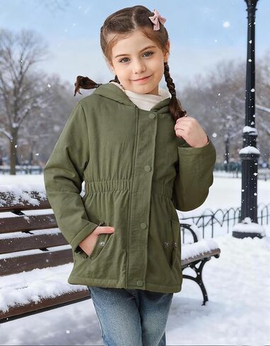 ترايفيرن فتيات معطف الشتاء سترة باركا باركت باركا مع غطاء محرك السيارة لمدة 3-7 سنوات in Kuwait