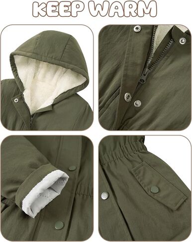 ترايفيرن فتيات معطف الشتاء سترة باركا باركت باركا مع غطاء محرك السيارة لمدة 3-7 سنوات in Kuwait