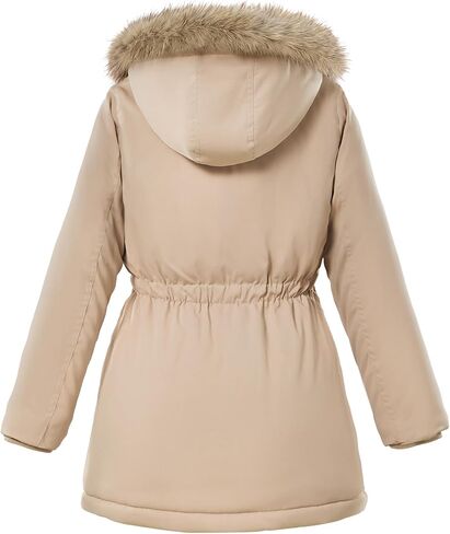 XMWEALTHY Girls' Winter Puffer Coat Kids Warm Windproof Long Parka Hooded Jacket with Fur Trim in Saudi Arabia