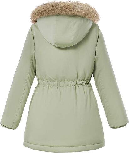 XMWEALTHY Girls' Winter Puffer Coat Kids Warm Windproof Long Parka Hooded Jacket with Fur Trim in Saudi Arabia