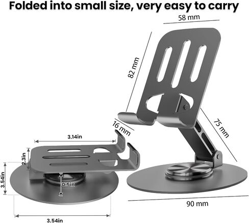 Universal Metal Cell Phone Stand, Purple | Multi-Angel Adjustable, 360° Rotation, Non-Slip Metal, Compatible with iPhone 17 16 Pro Max and All Smartphones in Saudi Arabia