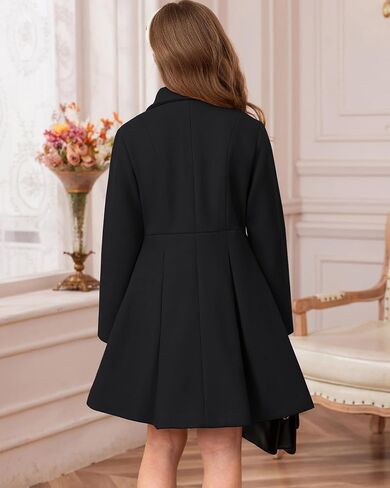 GRACE KARIN Girls Dress Coat Wool Peacoat with Lapel Pockets Winter Warm Long Jacket for Kids Size 6-14 in Saudi Arabia