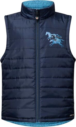 Kerrits Kids Round Up up equiptrian stest - Warm Kids Horse Riding Vest for Winter ، تصميم طباعة الخيول الممتع in Saudi Arabia