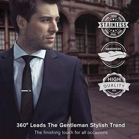 Tie Clips for Men, Tie Clip, Tie Bar, Tie Bars for Men, Silver Tie Tack Pins Unique, Mens Lapel Pins for Suits Shirts, Neck Tie Clasps for Women Boys Dad Father, Jewelry Accessories Gifts for Holiday in Saudi Arabia