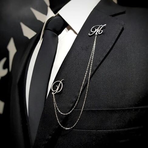 Custom Lapel Brooches and Pins for Women Men Suit Accessories Personalized 2 Letter Initials Jewelry Gift Breastpin Wedding Brooch Pin in Saudi Arabia
