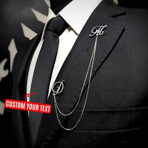 Custom Lapel Brooches and Pins for Women Men Suit Accessories Personalized 2 Letter Initials Jewelry Gift Breastpin Wedding Brooch Pin in Saudi Arabia