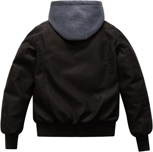 Ggleaf Boy's Faux Leather Jacket Windproof Winter Winter Coard Kids Bomber Outerwear Ofterproof Pu Motorcycle Screetcy in Kuwait