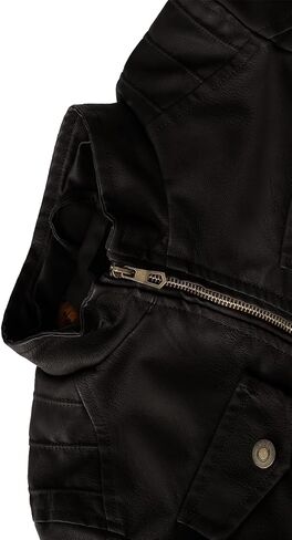 Ggleaf Boy's Faux Leather Jacket Windproof Winter Winter Coard Kids Bomber Outerwear Ofterproof Pu Motorcycle Screetcy in Kuwait