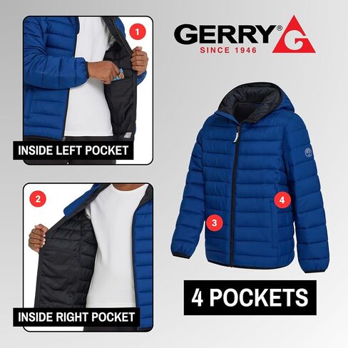 Gerry Packable Puffer Jackets for Boys, Hooded Boys Winter Coat Outerwear in Saudi Arabia