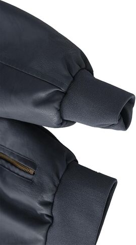 GGleaf Boy's Faux Leather Jacket Windproof Warm Winter Coat Kids Bomber Outerwear Waterproof PU Motorcycle Jacket in Kuwait