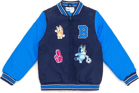 Bluey Varsity Zip Up Bomber Jacket Toddler to Little Kid Sizes (2T - 7-8) in Saudi Arabia