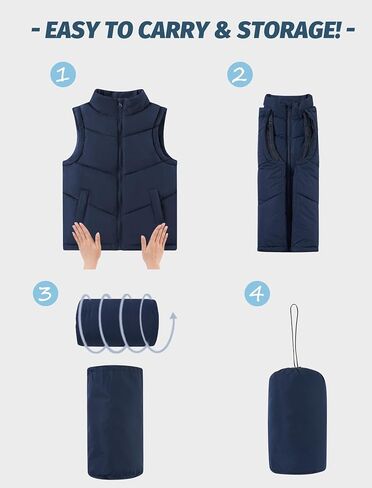 RAISEVERN Boys Puffer Vest Kids Zipper Winter Quilted Sleeveless Jacket with Pockets 5-12 Years in Saudi Arabia