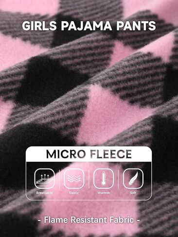 IHU 3 Pack Girls Pajama Pants Micro Fleece Soft PJ Bottoms for Kids Cute Print Lounge Sleep Clothes with Pockets in Kuwait