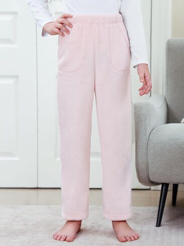 Umeyda Girls & Women Pajamas Pants Soft Fleece Fuzzy Plush Lounge PJ مع جيوب للأطفال ، 6 سنوات-XL in Saudi Arabia