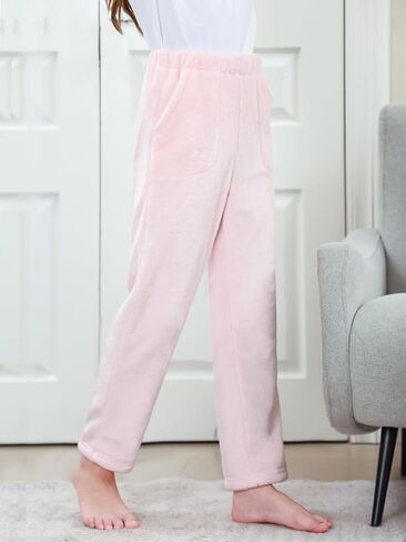 Umeyda Girls & Women Pajamas Pants Soft Fleece Fuzzy Plush Lounge PJ مع جيوب للأطفال ، 6 سنوات-XL in Saudi Arabia