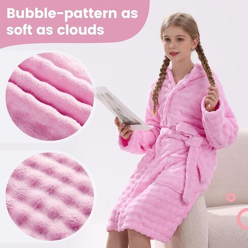 V. & Grin Girls Reted Fael Reted ، Retrobe Bathrobe Quick Superbent assorbent Quick Commer for Bath & Pool - ألوان صلبة ملمس فقاعة in Kuwait