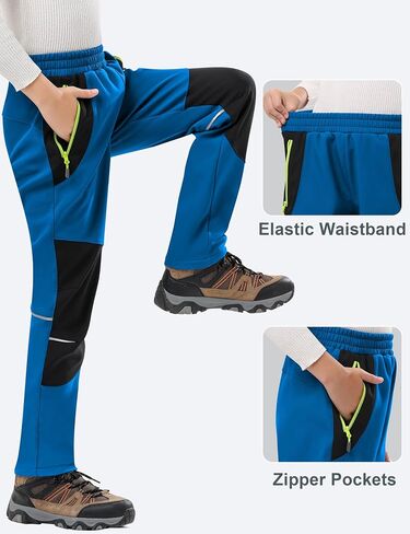 Kids Snow Pants Boys Waterproof Insulated Hiking Pants Youth Winter Warm Fleece Lined Ski Snowpants in Saudi Arabia