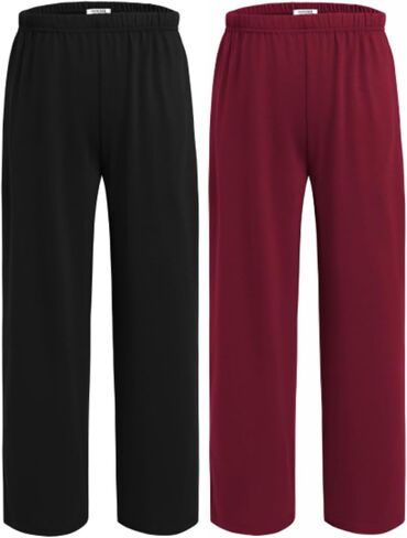 Ekouaer 2/3 Pack Girls Pajama Pants - Cute Print PJ Bottoms With Pockets, Soft Kids Lounge Pants With Elastic Waist in Saudi Arabia