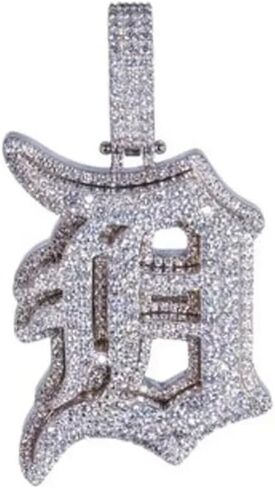 Moissanite inial d strip leftled layered old English Men kning 925 Silver 2 Inch in Saudi Arabia
