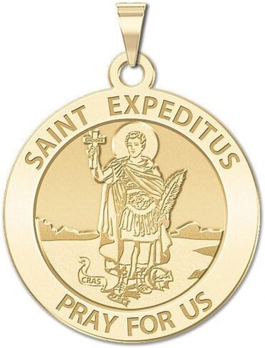 Picturesongold.com Saint Expeditus Round Medal - 3/4 بوصة الحجم in Saudi Arabia