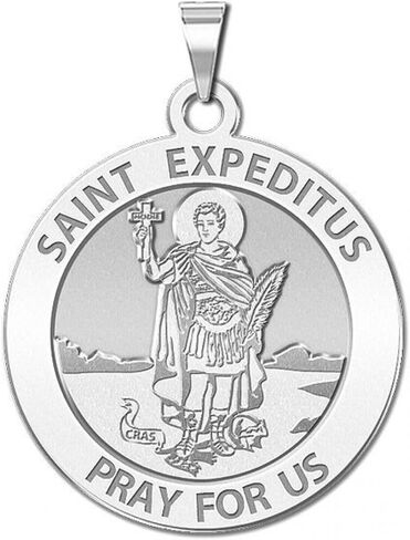 Picturesongold.com Saint Expeditus Round Medal - 3/4 بوصة الحجم in Saudi Arabia