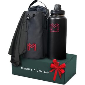 MAGNACE Magnetic Gym Bag Bundle, 3-in-1 Set with Water Bottle Holder, Magnetic Pouch, Towel & Sling Bag – Portable Fitness Carrier for Men & Women – Black in Saudi Arabia