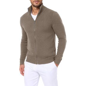 Men's Cardigan Sweater Long Sleeve Knitted V-Neck Button Sweater Zipper Cardigan in Kuwait
