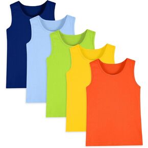 5 حزمة بويز تانك قمم القطن الداخليين الأطفال الذين يعانون من أكمام الطاقم قمم دبابات الرقبة لصالح الشباب الصغار (سن 2-16) in Kuwait