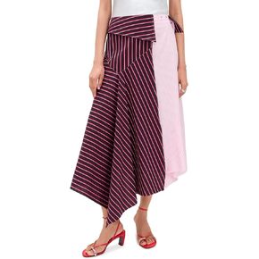 Marques'Almeida Women's Mixed Stripes Patchwork Wrap Midi Skirt in Saudi Arabia