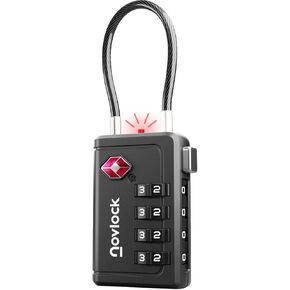 TSA Approved Luggage Locks | Inspection Indicator, 4-Digit Combination, Durable Zinc Alloy | for Suitcases, Backpacks, Travel Bags | Black, 2-Pack in Kuwait