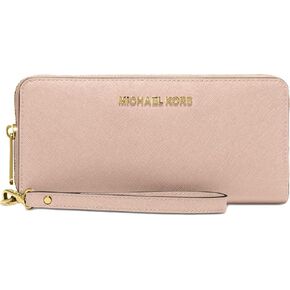 Michael Kors Jet Set Travel Continental, Gold-Tone Hardware/MK Signature Coated Twill/Brown/Black in Saudi Arabia