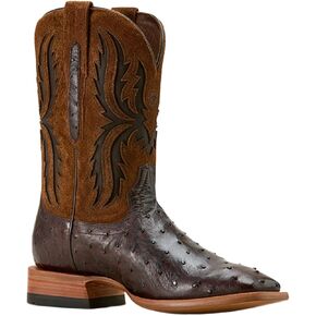 ARIAT Men's Drifter Exotic Ostrich Western Boot Broad Square Toe Brown 9.5 EE US in Kuwait