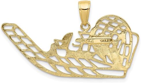 Solid 10k Yellow Gold Air Boat Pendant Charm in Saudi Arabia