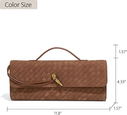 حقيبة يد Jyg من Suede المنسوجة للنساء حقيبة الكتف المسائية العصرية محفظة قابض معاداة معادن مع مشبك معدني 2025 in Kuwait