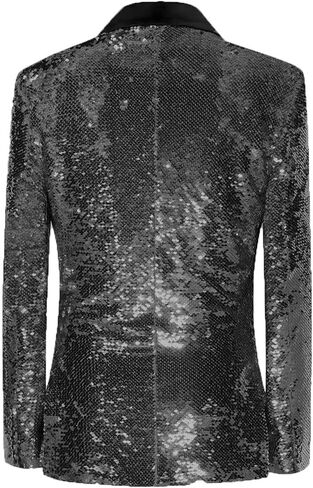 Sequin Men Blazers Slim Fit Shiny Tuxedo Suit Jackets for Prom Party Shawl Collar Mens Dinner Blazer Disco Coat in Kuwait