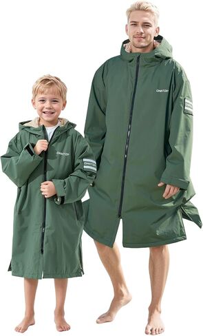 Owntop Swim Parka Kids Adult | Waterproof & Sherpa Lining | Velcro Arm Patch | Oversized Hooded Surf Poncho Changing Robe in Saudi Arabia