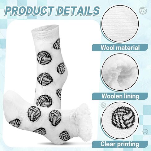 Foaincore 6 PCS Clobleball Socks Scleper Gocks هدايا ناعمة دافئة صوف مبطن جوارب رياضية غامضة للفتيات في سن المراهقة Boys Callbally Team Supplies Supplies Supplies Supplies in Saudi Arabia