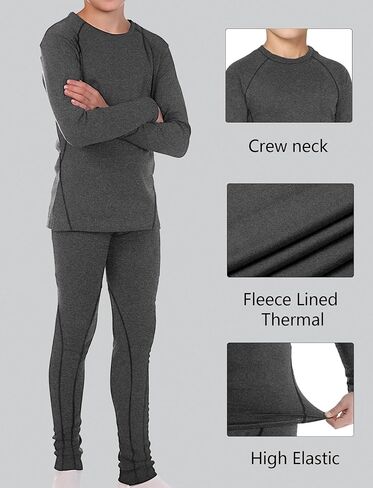 2 مجموعة من الأولاد الشباب طبقة القاعدة الحرارية الطويلة جونز ضغط طماق وقمصان الصوف ملابس داخلية مبطنة للأطفال الفتيات in Kuwait