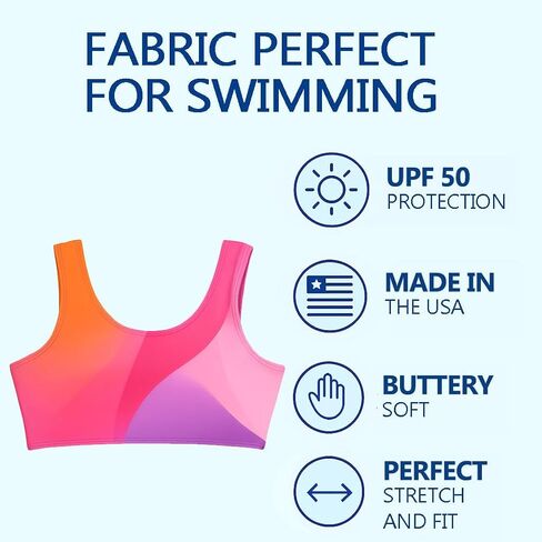 Destira Girls Bikini Top Only Swimsuit, Bathing Suit Top, Trendy and Fun Designs for Swimming in Saudi Arabia