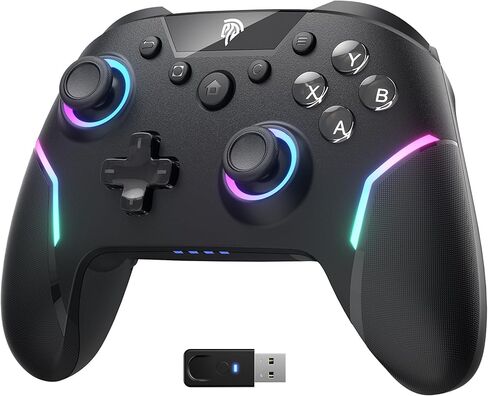 EasySMX X20 Wireless Gaming Controller with RGB Backlit, 2-Stage Hall Effect Stick, 1000Hz Polling Rate, 6-Axis Gyro on Multi-Platform, Mech Buttons- Compatible with PC/Switch/Steam/Android in Saudi Arabia