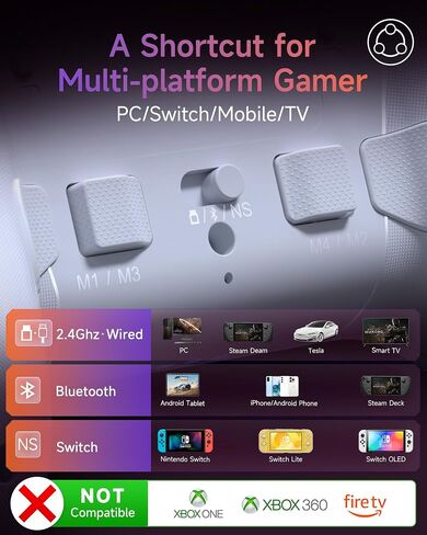 EasySMX X20 Wireless Gaming Controller with RGB Backlit, 2-Stage Hall Effect Stick, 1000Hz Polling Rate, 6-Axis Gyro on Multi-Platform, Mech Buttons- Compatible with PC/Switch/Steam/Android in Saudi Arabia