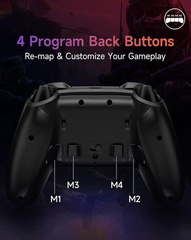 EasySMX X20 Wireless Gaming Controller with RGB Backlit, 2-Stage Hall Effect Stick, 1000Hz Polling Rate, 6-Axis Gyro on Multi-Platform, Mech Buttons- Compatible with PC/Switch/Steam/Android in Saudi Arabia